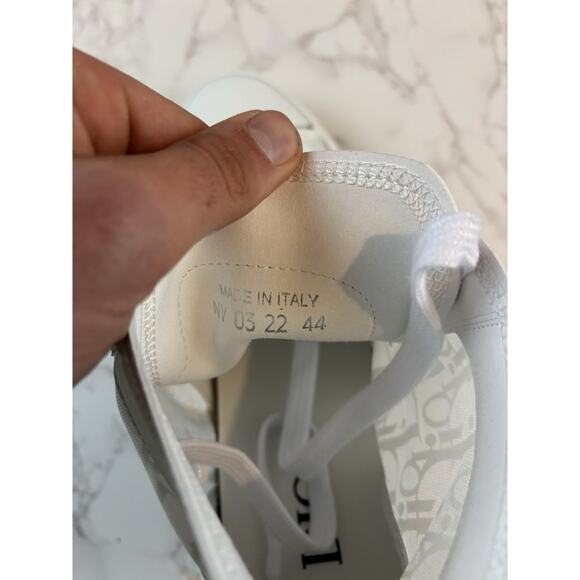 Dior B23 High Top Sneakers White Oblique Monogram Size 44 EU / 10.5 US Men’s - Picture 9 of 10
